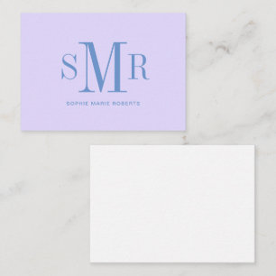 Modern three letter monogram initials name note card