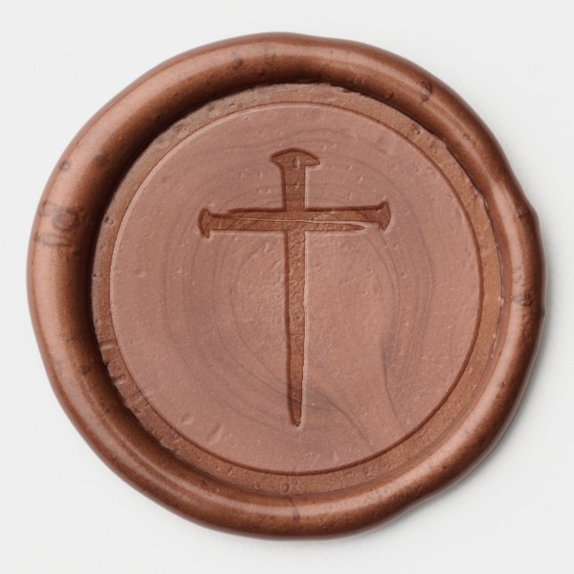Modern Three Nails Christian Cross Wax Seal Sticker (Front)
