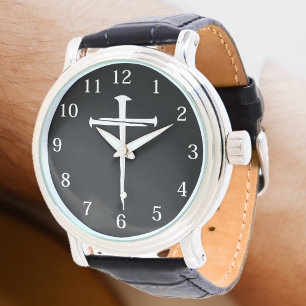 Modern Three Nails White Cross Watch