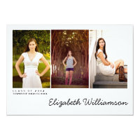 Modern Three Photo Graduation Party Invitation