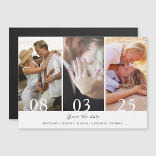 Modern Three Photo Wedding Save the Date