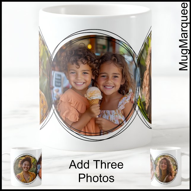 Modern Three Photos Collage White C00 Mom Mother Coffee Mug (Creator Uploaded)