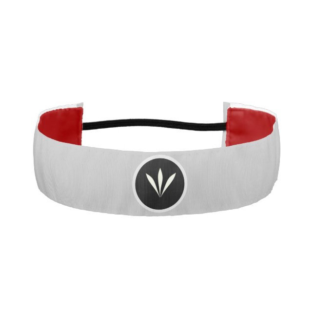 Modern Three White Feathers Athletic Headband (Front)
