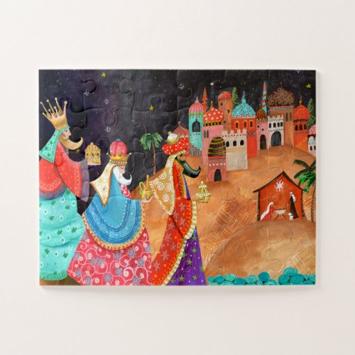 Modern Three Wise men kings holiday Jigsaw Puzzle