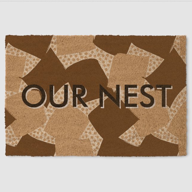 Modern Threshold: Abstract Geometric Entryway Warm Fiber Doormat (Front)
