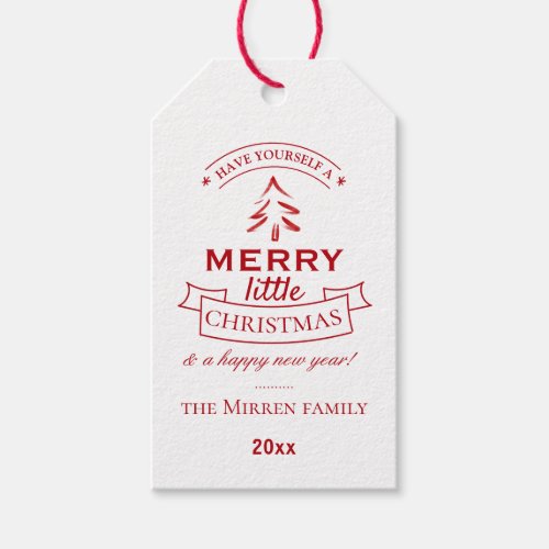Modern Tidings Typography Personalized Gift Tags