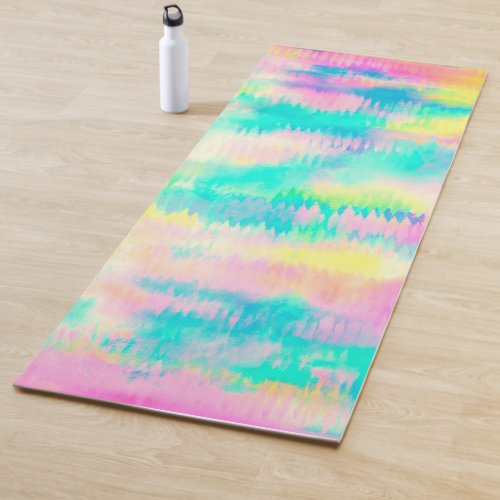 Modern Tie Dye Abstract Colorful Yoga Mat