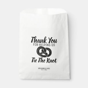Modern Tie the Knot Pretzels Treat Thanks Wedding Favor Bag