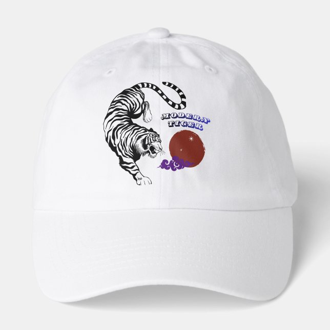 Modern Tiger Graphic Art Hat (Front)