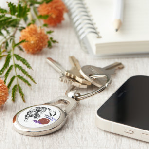 Modern Tiger Graphic Art Keychain