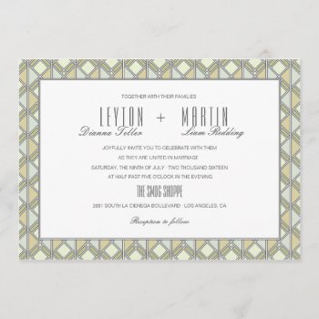 Modern Tiled Pattern Wedding Invitation by envelopmentswedding at Zazzle
