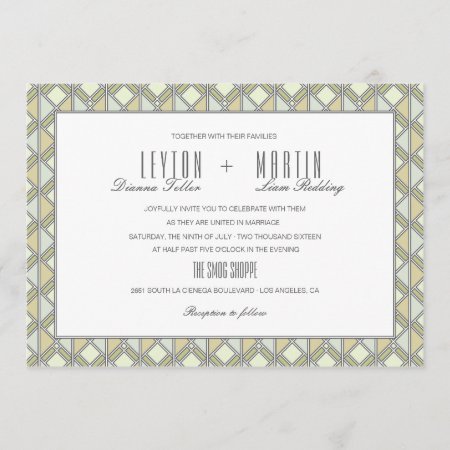 Modern Tiled Pattern Wedding Invitation