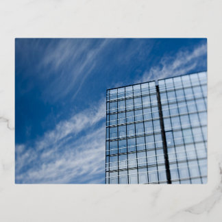 Modern tilt-shift architecture foil holiday postcard