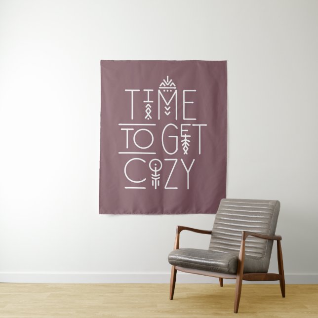 Modern Time to Get Cozy Design Tapestry (In Situ)