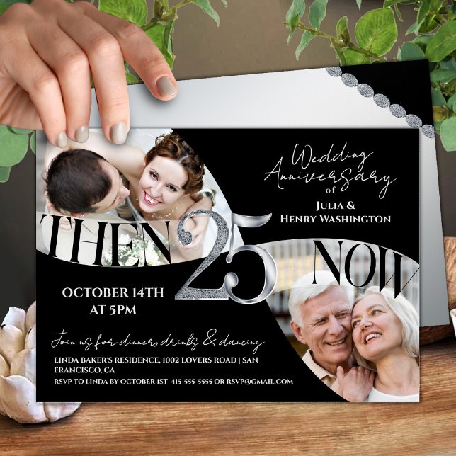 Modern Timeless 25th Wedding Anniversary Invitation (Creator Uploaded)