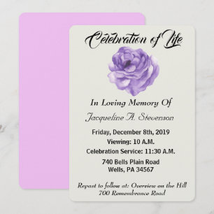 Modern Timeless Minimalist Celebration of Life Invitation
