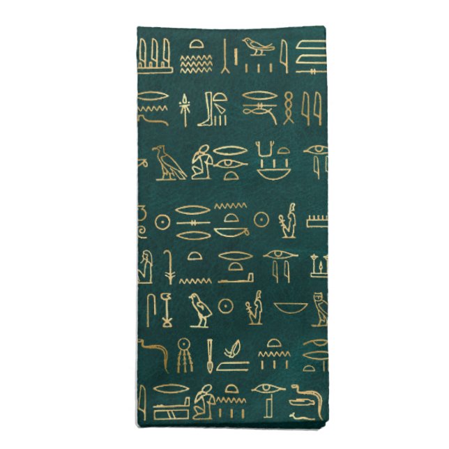 Modern times Indiana Jones green faux-golden Egypt Cloth Napkin (Folded)