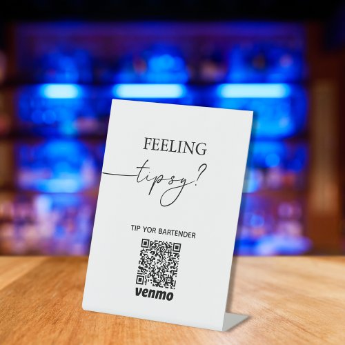 Modern Tip Your Bartender QR Code App Payment Sign