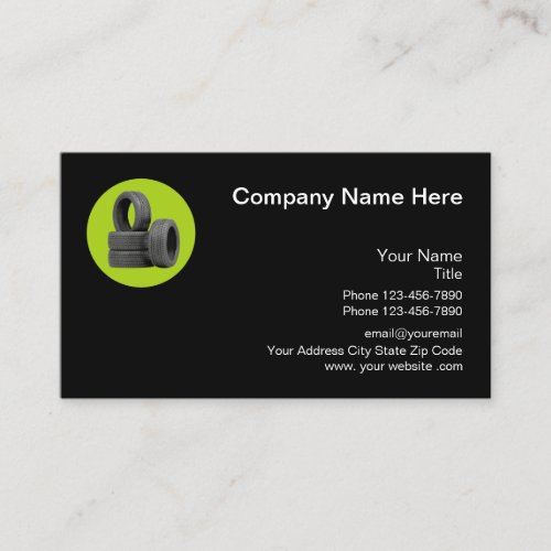 Modern Tire And Automotive Repair Business Card