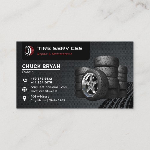 Modern Tire Services  Black  Business Card