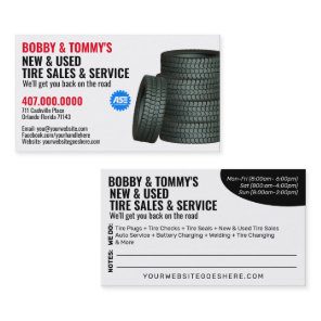 Modern Tire Services Customizable Business Card