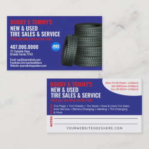 Modern Tire Services Customizable Business Card