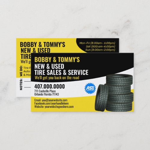 Modern Tire Services Customizable Business Card