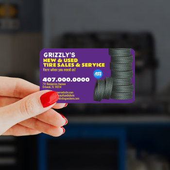Modern Tire Services Customizable Business Card by WhizCreations at Zazzle