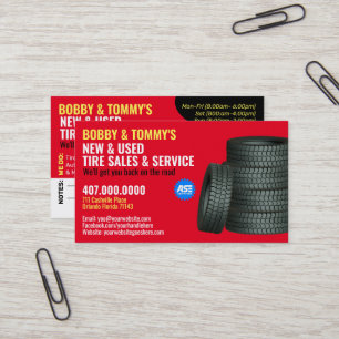 Modern Tire Services Customizable Business Card