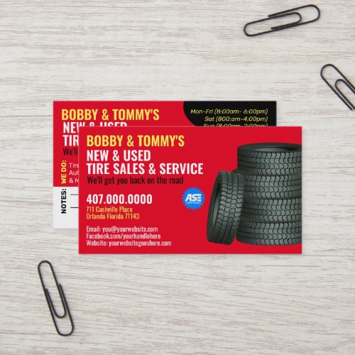Modern Tire Services Customizable Business Card