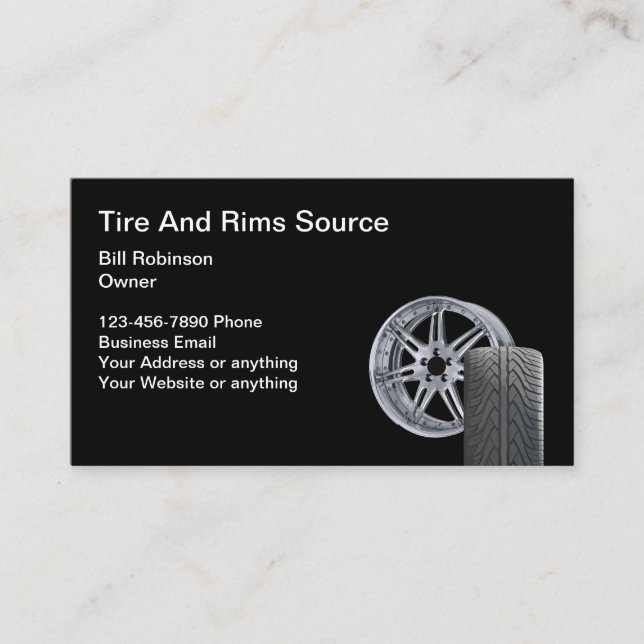 Modern Tires And Rims Automotive Business Card (Front)