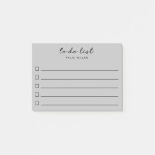 Modern To Do List Gray Checkbox Lined Post-it Notes