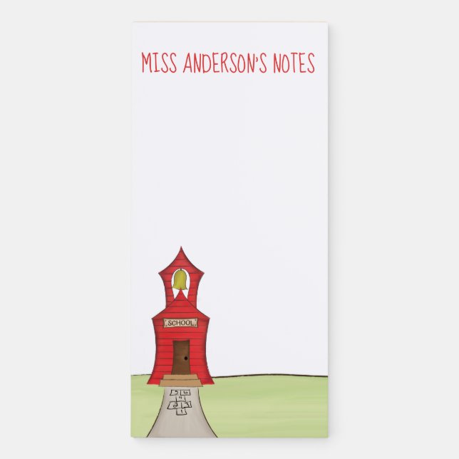 Modern To Do List Teacher Cute School House  Magnetic Notepad (Front)