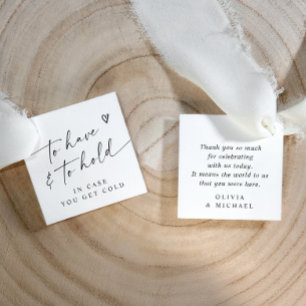 Modern To Have & To Hold Handwriting Heart Wedding Favor Tags