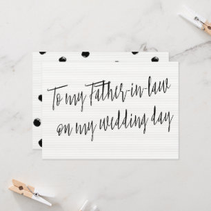 Modern "To my Father-in-law on my wedding day" Card