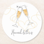 Modern Toast Engagement Paper Coaster<br><div class="desc">The perfect pair deserves the perfect party accessory. Toast to the new couple with these fun coaster designs.</div>