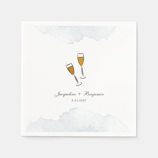 Modern Toast Script Wedding Paper Napkins (Front)