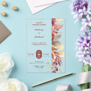Modern Together with their Families Wedding Acrylic Invitations