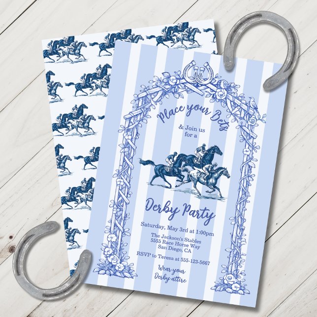 Modern Toile de Joey Derby Party Invitation (Creator Uploaded)