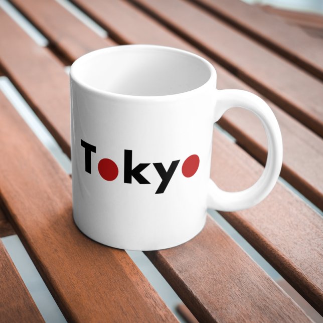 Modern Tokyo Japan Red Dots Light-Color Coffee Mug (Creator Uploaded)