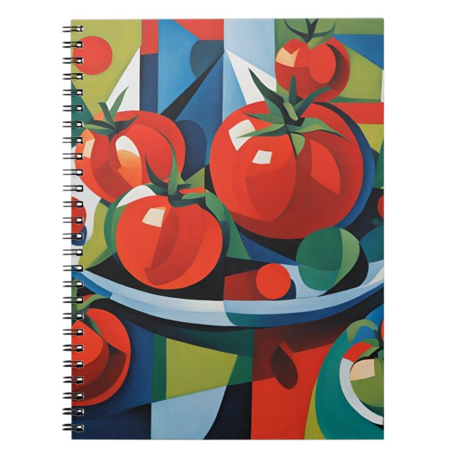 Modern Tomato Art Spiral Notebook (Front)