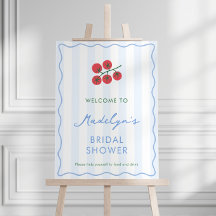 Modern Tomato Bridal Shower Welcome Sign