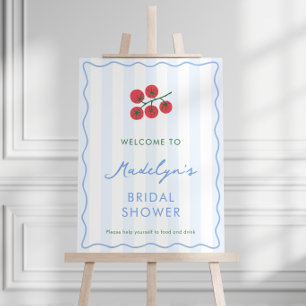 Modern Tomato Bridal Shower Welcome Sign