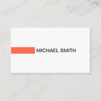 Modern Tomato Elegant Professional Plain White Business Card