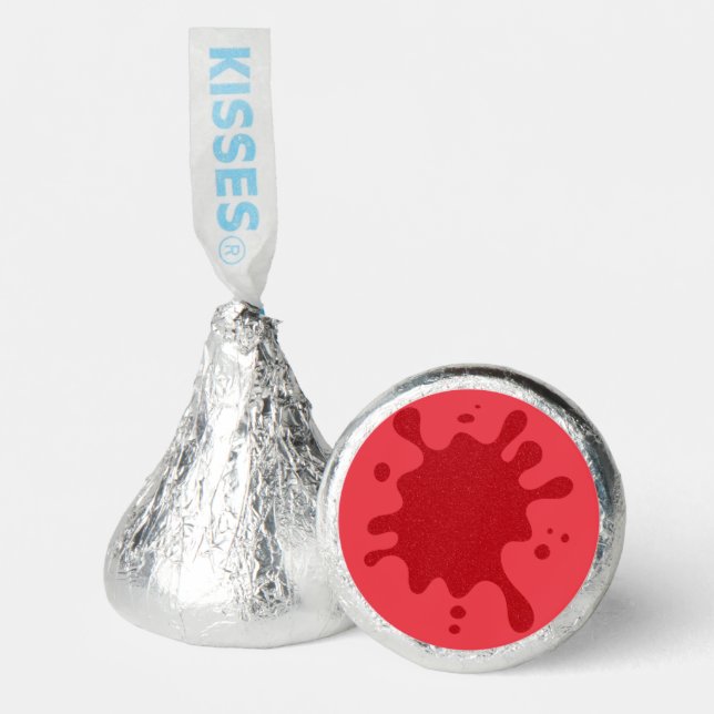 Modern Tomato Red Drip Hershey's® Kisses® Labels Hershey®'s Kisses® (Front)
