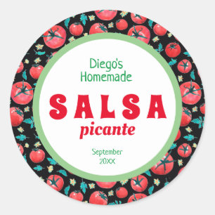 Modern tomato sauce salsa food label