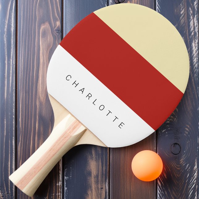 Modern Tomato Three-Tone with Name Ping Pong Paddle (Creator Uploaded)