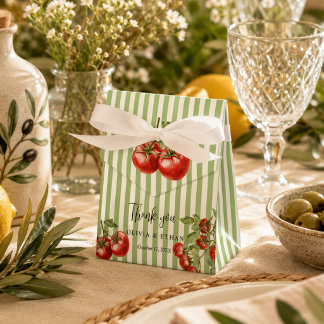 Modern Tomato Wedding Thank you Favor Boxes
