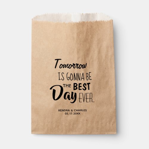 Modern Tomorrow Best Day Ever Wedding Treat Favor Bag