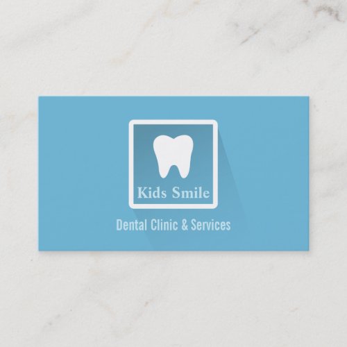 Modern Tooth Icon Dental Business Cards